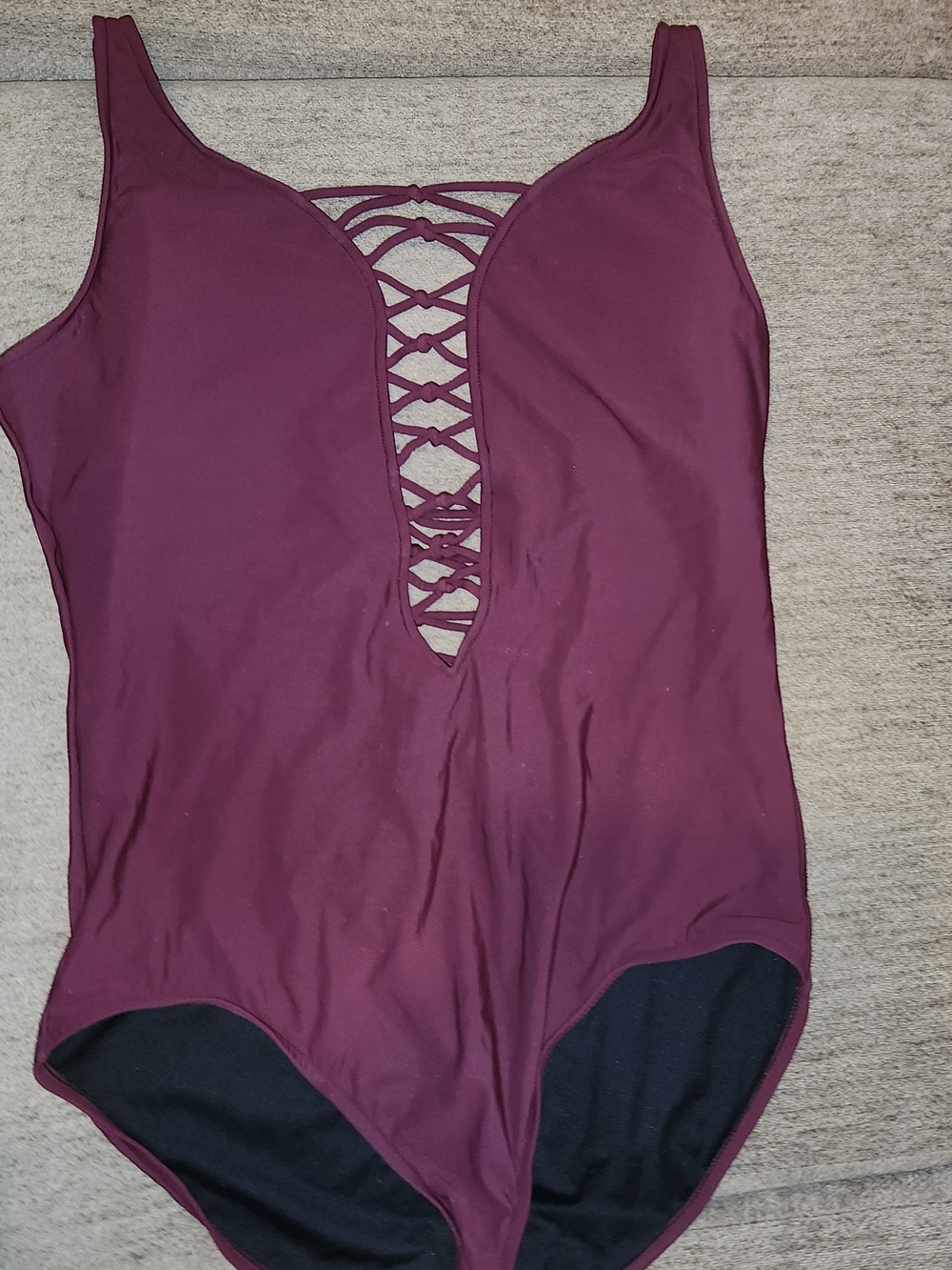 Aqua Green Swimsuit Womens Plus Size 20W Lace Up maroon one piece
